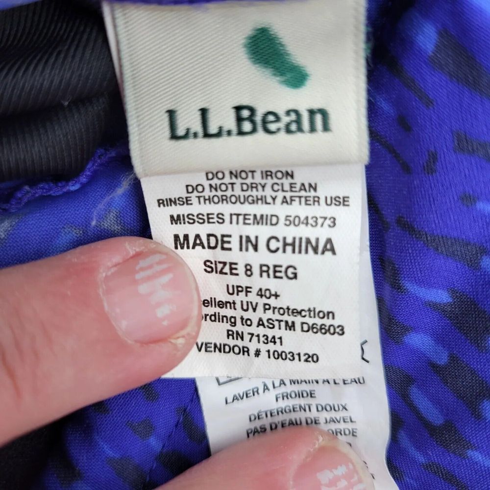 LL Bean Women's Size 8 Reg Blue Fitted Sleeveless Swim Top Tank Top - Picture 4 of 4